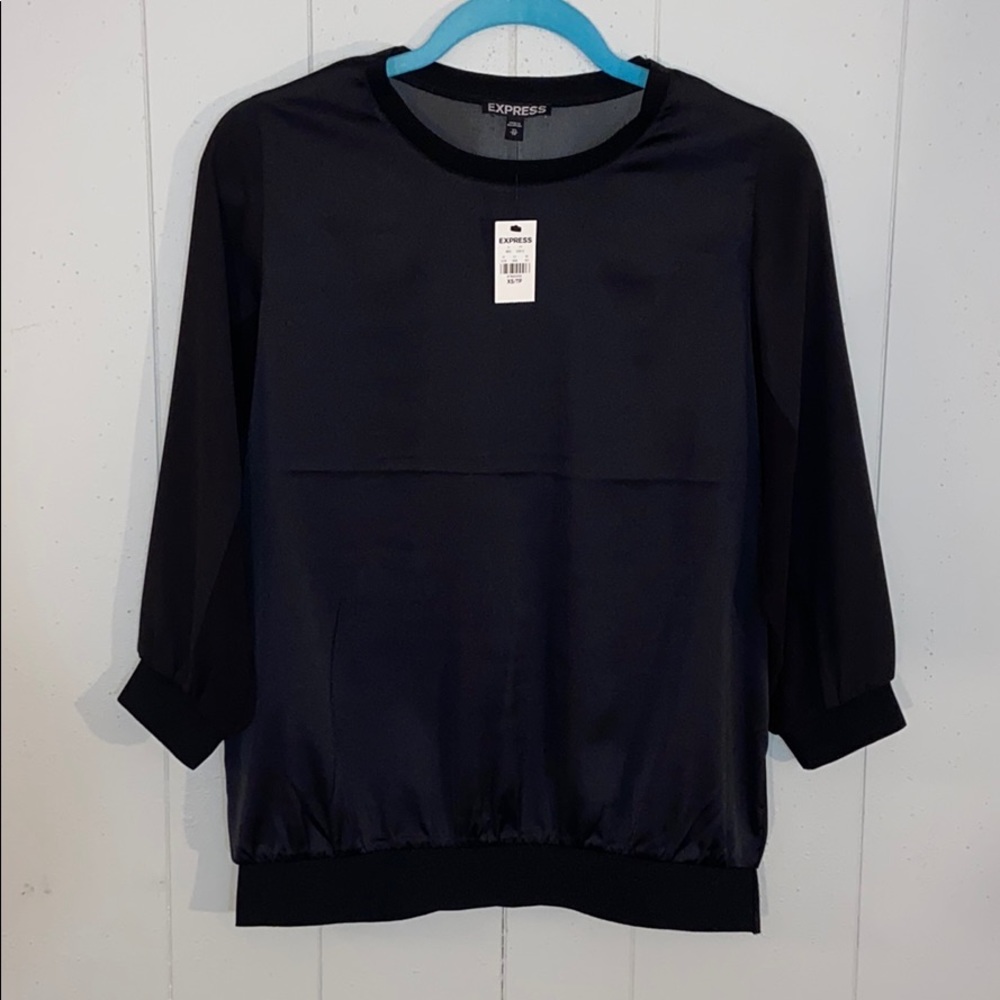 NWT Black sheer back Express top